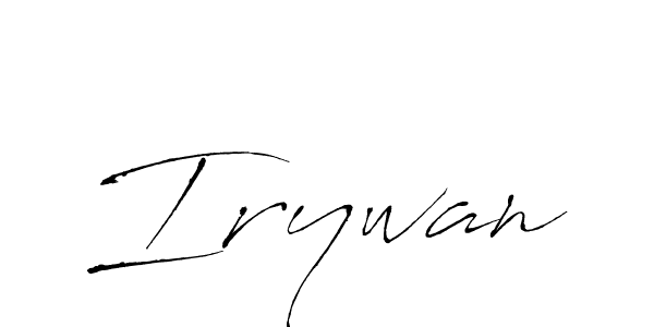 Design your own signature with our free online signature maker. With this signature software, you can create a handwritten (Antro_Vectra) signature for name Irywan. Irywan signature style 6 images and pictures png