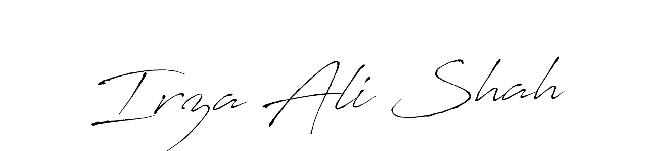 Make a beautiful signature design for name Irza Ali Shah. With this signature (Antro_Vectra) style, you can create a handwritten signature for free. Irza Ali Shah signature style 6 images and pictures png
