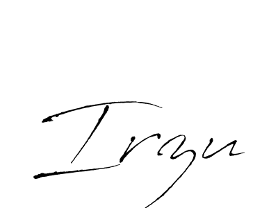 How to make Irzu signature? Antro_Vectra is a professional autograph style. Create handwritten signature for Irzu name. Irzu signature style 6 images and pictures png