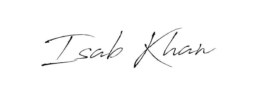 Make a beautiful signature design for name Isab Khan. With this signature (Antro_Vectra) style, you can create a handwritten signature for free. Isab Khan signature style 6 images and pictures png