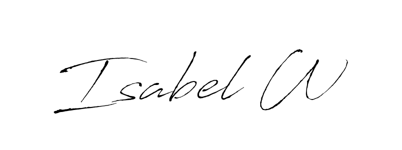 The best way (Antro_Vectra) to make a short signature is to pick only two or three words in your name. The name Isabel W include a total of six letters. For converting this name. Isabel W signature style 6 images and pictures png