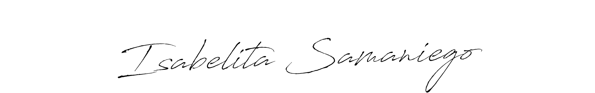The best way (Antro_Vectra) to make a short signature is to pick only two or three words in your name. The name Isabelita Samaniego include a total of six letters. For converting this name. Isabelita Samaniego signature style 6 images and pictures png