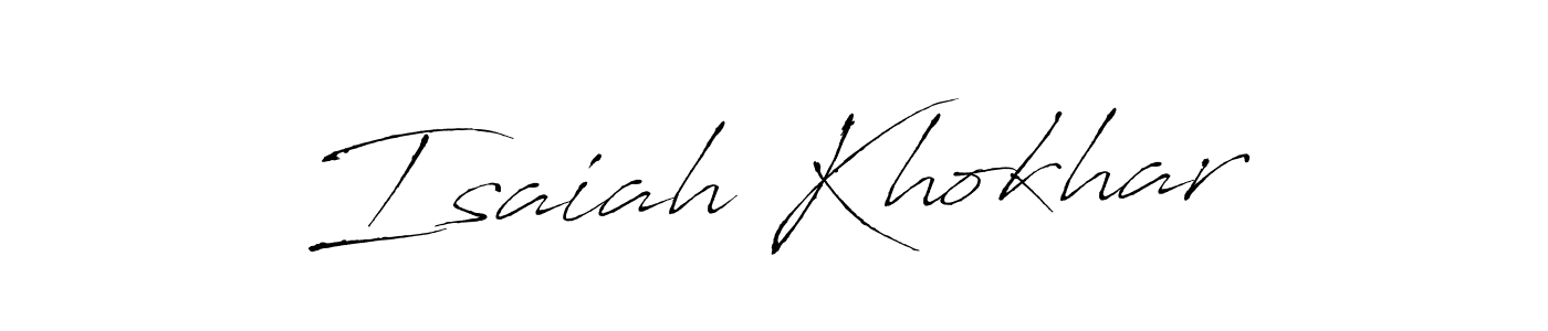 Antro_Vectra is a professional signature style that is perfect for those who want to add a touch of class to their signature. It is also a great choice for those who want to make their signature more unique. Get Isaiah Khokhar name to fancy signature for free. Isaiah Khokhar signature style 6 images and pictures png
