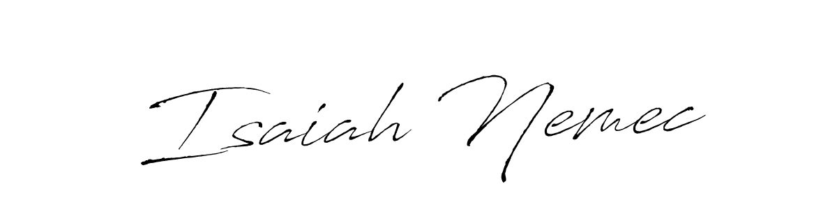 Antro_Vectra is a professional signature style that is perfect for those who want to add a touch of class to their signature. It is also a great choice for those who want to make their signature more unique. Get Isaiah Nemec name to fancy signature for free. Isaiah Nemec signature style 6 images and pictures png