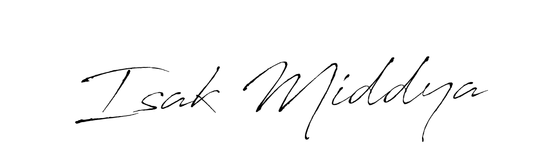 How to make Isak Middya name signature. Use Antro_Vectra style for creating short signs online. This is the latest handwritten sign. Isak Middya signature style 6 images and pictures png
