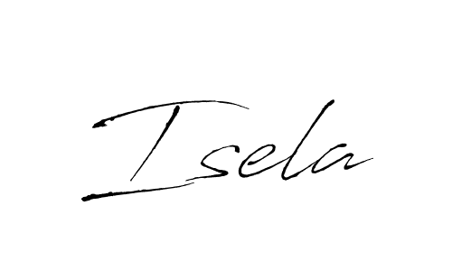 Use a signature maker to create a handwritten signature online. With this signature software, you can design (Antro_Vectra) your own signature for name Isela. Isela signature style 6 images and pictures png