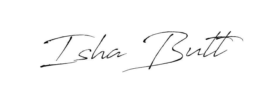 Make a beautiful signature design for name Isha Butt. With this signature (Antro_Vectra) style, you can create a handwritten signature for free. Isha Butt signature style 6 images and pictures png