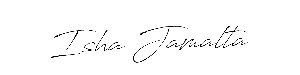 Make a beautiful signature design for name Isha Jamalta. With this signature (Antro_Vectra) style, you can create a handwritten signature for free. Isha Jamalta signature style 6 images and pictures png