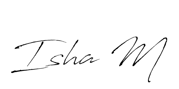 Also You can easily find your signature by using the search form. We will create Isha M name handwritten signature images for you free of cost using Antro_Vectra sign style. Isha M signature style 6 images and pictures png