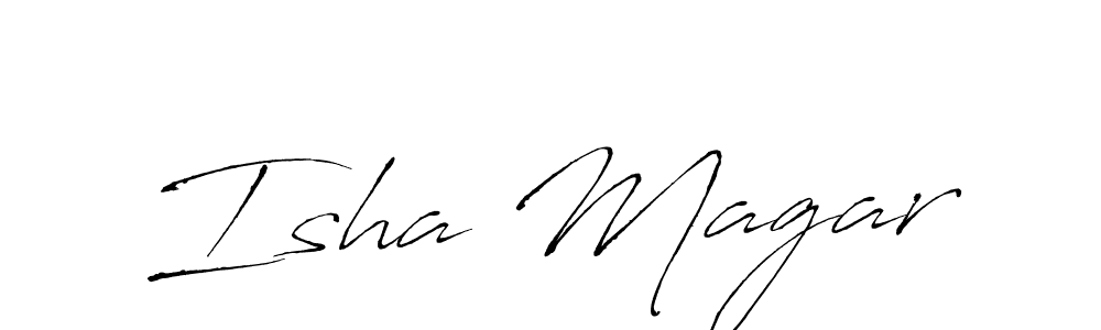 How to make Isha Magar name signature. Use Antro_Vectra style for creating short signs online. This is the latest handwritten sign. Isha Magar signature style 6 images and pictures png