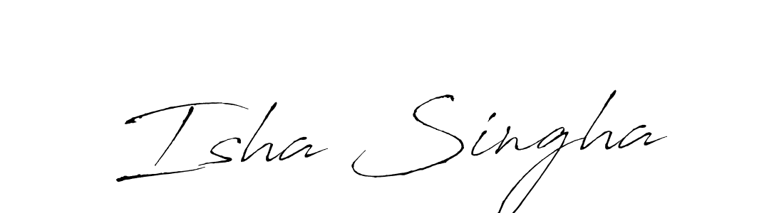 Design your own signature with our free online signature maker. With this signature software, you can create a handwritten (Antro_Vectra) signature for name Isha Singha. Isha Singha signature style 6 images and pictures png