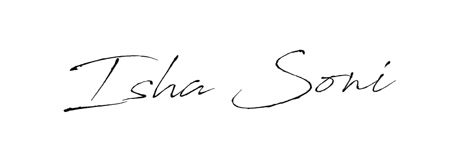 How to make Isha Soni name signature. Use Antro_Vectra style for creating short signs online. This is the latest handwritten sign. Isha Soni signature style 6 images and pictures png