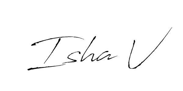 How to make Isha V name signature. Use Antro_Vectra style for creating short signs online. This is the latest handwritten sign. Isha V signature style 6 images and pictures png
