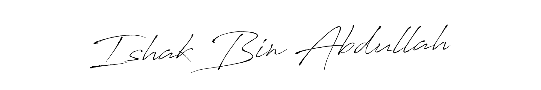 if you are searching for the best signature style for your name Ishak Bin Abdullah. so please give up your signature search. here we have designed multiple signature styles  using Antro_Vectra. Ishak Bin Abdullah signature style 6 images and pictures png