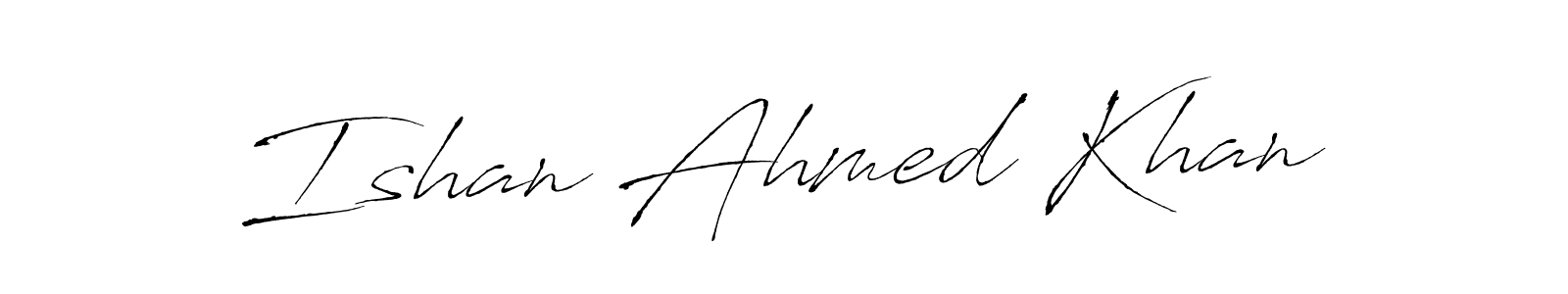 This is the best signature style for the Ishan Ahmed Khan name. Also you like these signature font (Antro_Vectra). Mix name signature. Ishan Ahmed Khan signature style 6 images and pictures png