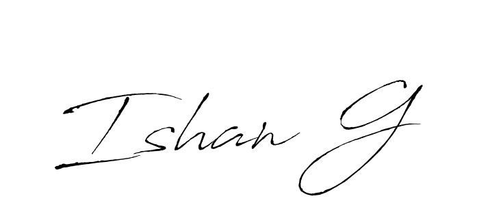 if you are searching for the best signature style for your name Ishan G. so please give up your signature search. here we have designed multiple signature styles  using Antro_Vectra. Ishan G signature style 6 images and pictures png