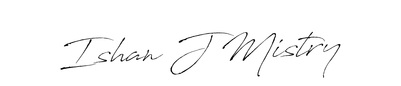 How to make Ishan J Mistry name signature. Use Antro_Vectra style for creating short signs online. This is the latest handwritten sign. Ishan J Mistry signature style 6 images and pictures png