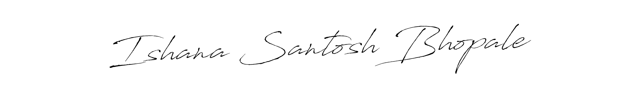 This is the best signature style for the Ishana Santosh Bhopale name. Also you like these signature font (Antro_Vectra). Mix name signature. Ishana Santosh Bhopale signature style 6 images and pictures png