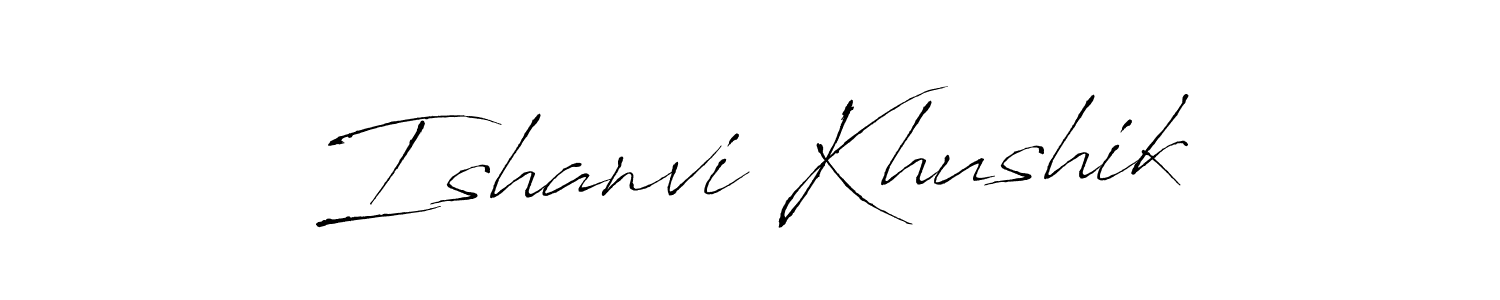 You should practise on your own different ways (Antro_Vectra) to write your name (Ishanvi Khushik) in signature. don't let someone else do it for you. Ishanvi Khushik signature style 6 images and pictures png