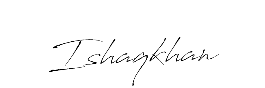 How to make Ishaqkhan name signature. Use Antro_Vectra style for creating short signs online. This is the latest handwritten sign. Ishaqkhan signature style 6 images and pictures png