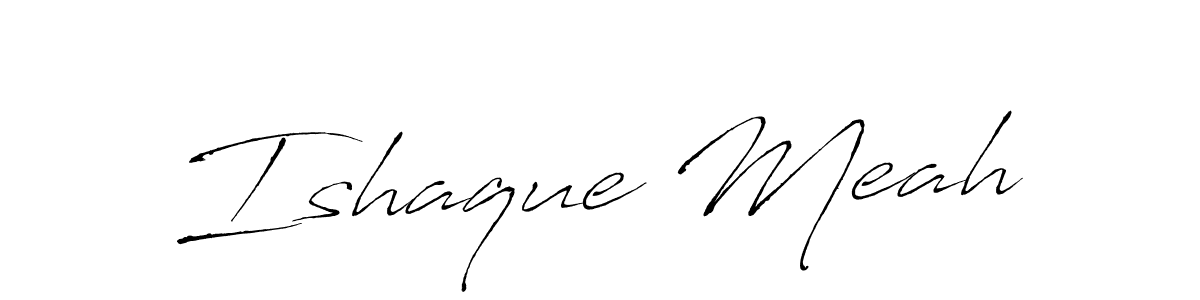 Design your own signature with our free online signature maker. With this signature software, you can create a handwritten (Antro_Vectra) signature for name Ishaque Meah. Ishaque Meah signature style 6 images and pictures png