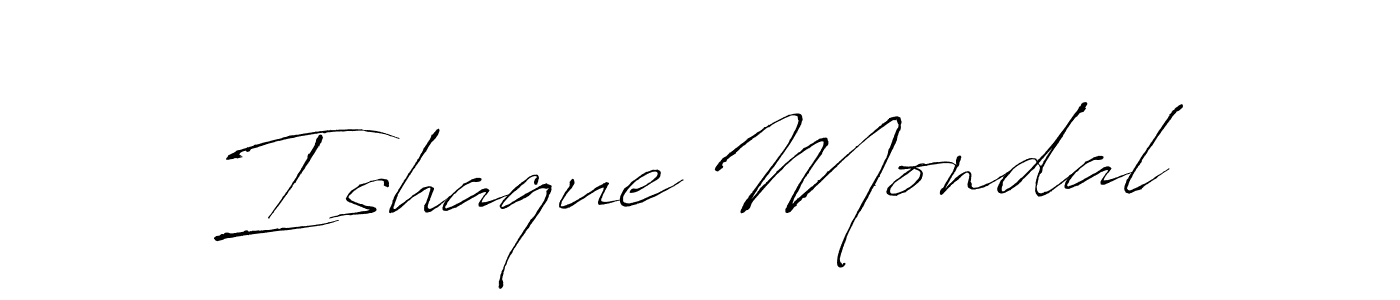 How to make Ishaque Mondal name signature. Use Antro_Vectra style for creating short signs online. This is the latest handwritten sign. Ishaque Mondal signature style 6 images and pictures png