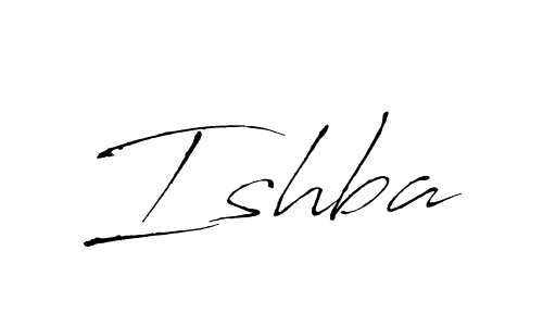 Use a signature maker to create a handwritten signature online. With this signature software, you can design (Antro_Vectra) your own signature for name Ishba. Ishba signature style 6 images and pictures png