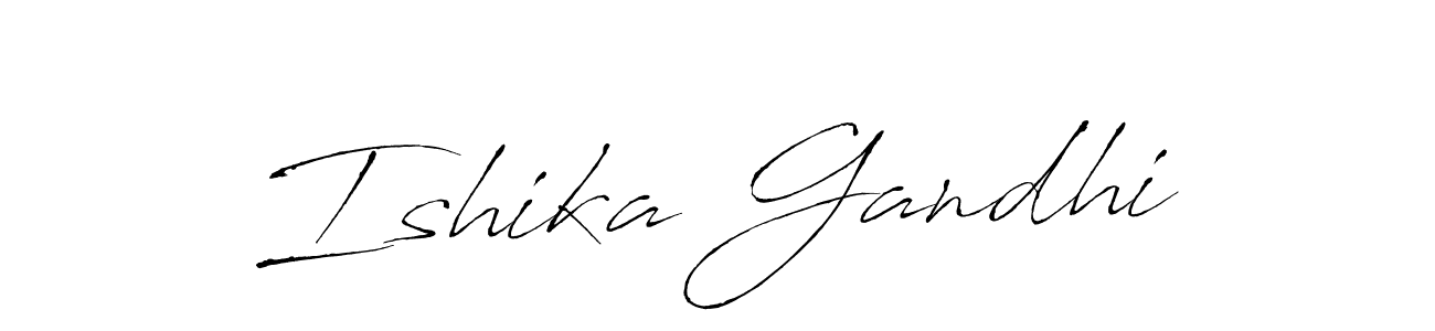 How to make Ishika Gandhi name signature. Use Antro_Vectra style for creating short signs online. This is the latest handwritten sign. Ishika Gandhi signature style 6 images and pictures png