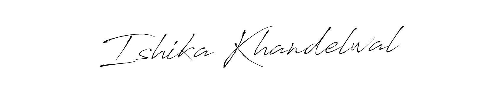 How to make Ishika Khandelwal signature? Antro_Vectra is a professional autograph style. Create handwritten signature for Ishika Khandelwal name. Ishika Khandelwal signature style 6 images and pictures png