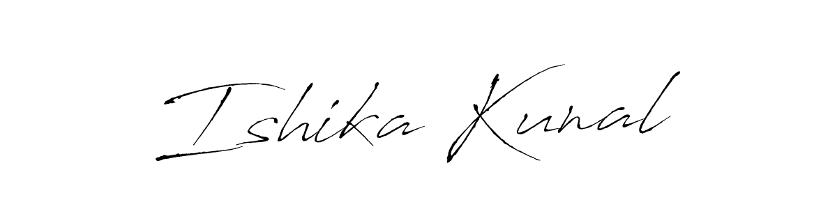 Make a beautiful signature design for name Ishika Kunal. With this signature (Antro_Vectra) style, you can create a handwritten signature for free. Ishika Kunal signature style 6 images and pictures png