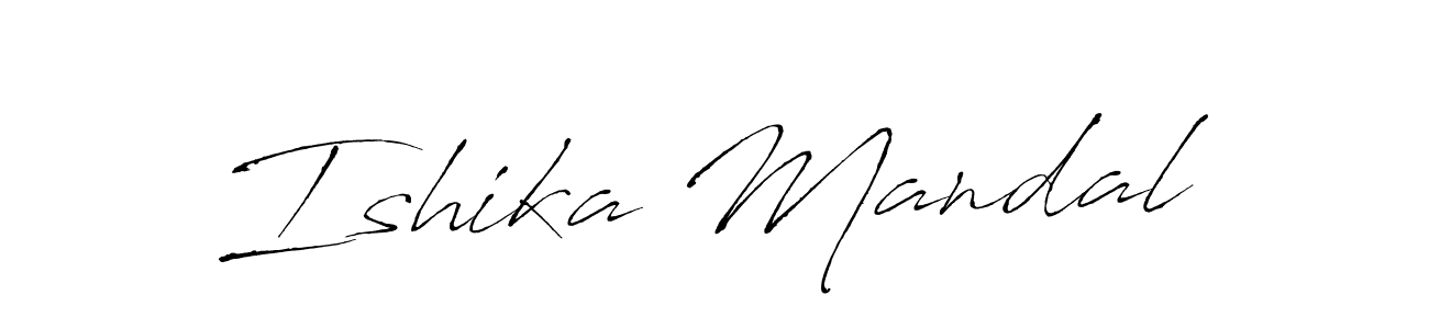 How to make Ishika Mandal name signature. Use Antro_Vectra style for creating short signs online. This is the latest handwritten sign. Ishika Mandal signature style 6 images and pictures png