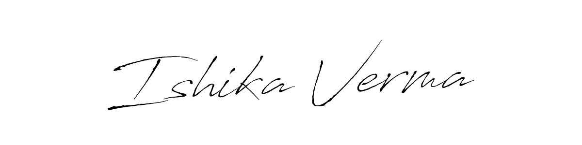 Create a beautiful signature design for name Ishika Verma. With this signature (Antro_Vectra) fonts, you can make a handwritten signature for free. Ishika Verma signature style 6 images and pictures png