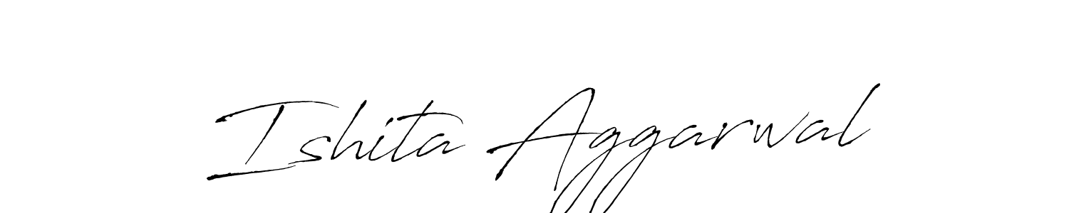 How to make Ishita Aggarwal name signature. Use Antro_Vectra style for creating short signs online. This is the latest handwritten sign. Ishita Aggarwal signature style 6 images and pictures png