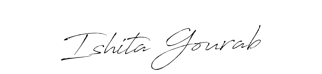 Create a beautiful signature design for name Ishita Gourab. With this signature (Antro_Vectra) fonts, you can make a handwritten signature for free. Ishita Gourab signature style 6 images and pictures png