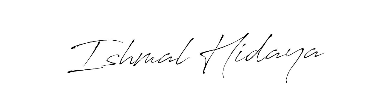 How to make Ishmal Hidaya signature? Antro_Vectra is a professional autograph style. Create handwritten signature for Ishmal Hidaya name. Ishmal Hidaya signature style 6 images and pictures png