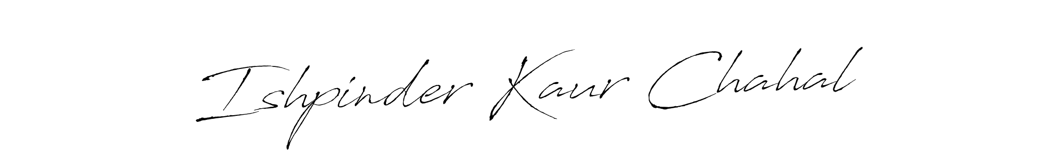 Make a beautiful signature design for name Ishpinder Kaur Chahal. With this signature (Antro_Vectra) style, you can create a handwritten signature for free. Ishpinder Kaur Chahal signature style 6 images and pictures png