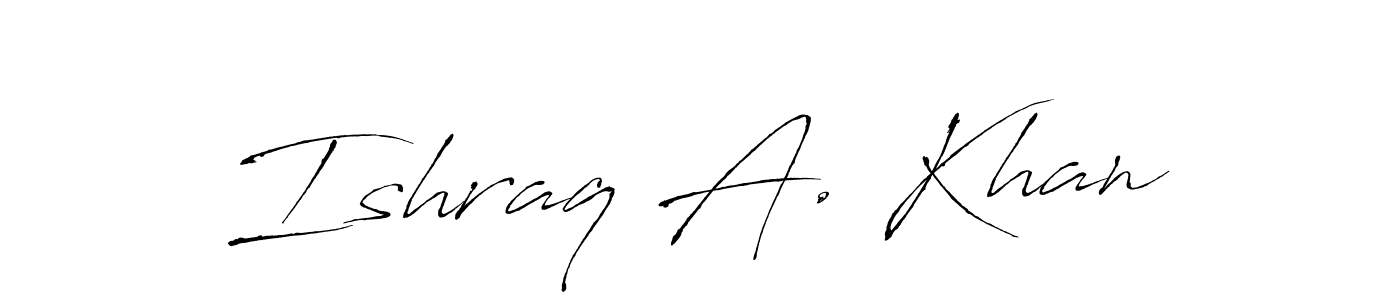 Also we have Ishraq A. Khan name is the best signature style. Create professional handwritten signature collection using Antro_Vectra autograph style. Ishraq A. Khan signature style 6 images and pictures png