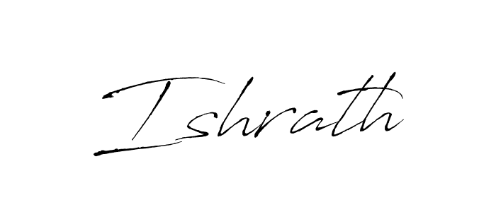 How to make Ishrath name signature. Use Antro_Vectra style for creating short signs online. This is the latest handwritten sign. Ishrath signature style 6 images and pictures png