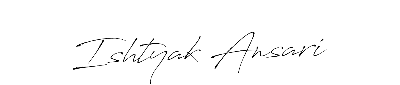 Create a beautiful signature design for name Ishtyak Ansari. With this signature (Antro_Vectra) fonts, you can make a handwritten signature for free. Ishtyak Ansari signature style 6 images and pictures png