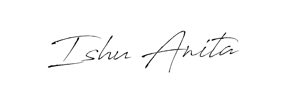 The best way (Antro_Vectra) to make a short signature is to pick only two or three words in your name. The name Ishu Anita include a total of six letters. For converting this name. Ishu Anita signature style 6 images and pictures png