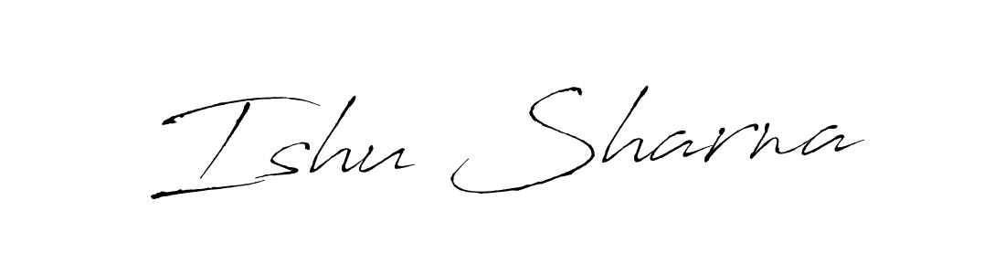 Make a beautiful signature design for name Ishu Sharna. With this signature (Antro_Vectra) style, you can create a handwritten signature for free. Ishu Sharna signature style 6 images and pictures png
