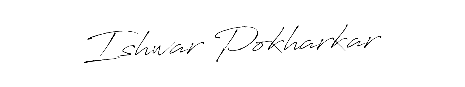How to make Ishwar Pokharkar name signature. Use Antro_Vectra style for creating short signs online. This is the latest handwritten sign. Ishwar Pokharkar signature style 6 images and pictures png