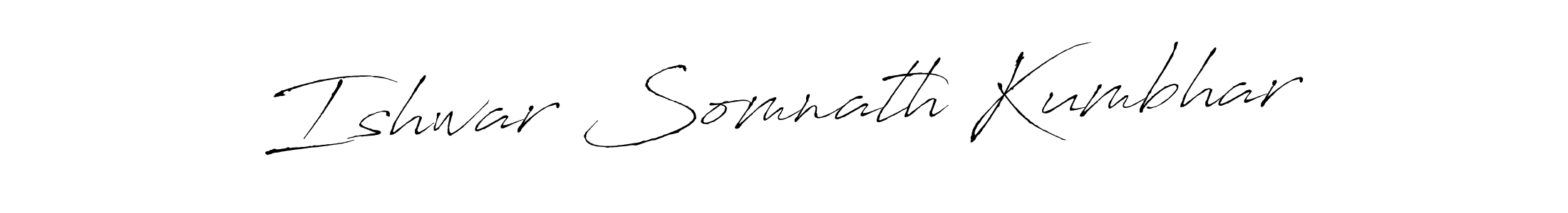 Antro_Vectra is a professional signature style that is perfect for those who want to add a touch of class to their signature. It is also a great choice for those who want to make their signature more unique. Get Ishwar Somnath Kumbhar name to fancy signature for free. Ishwar Somnath Kumbhar signature style 6 images and pictures png