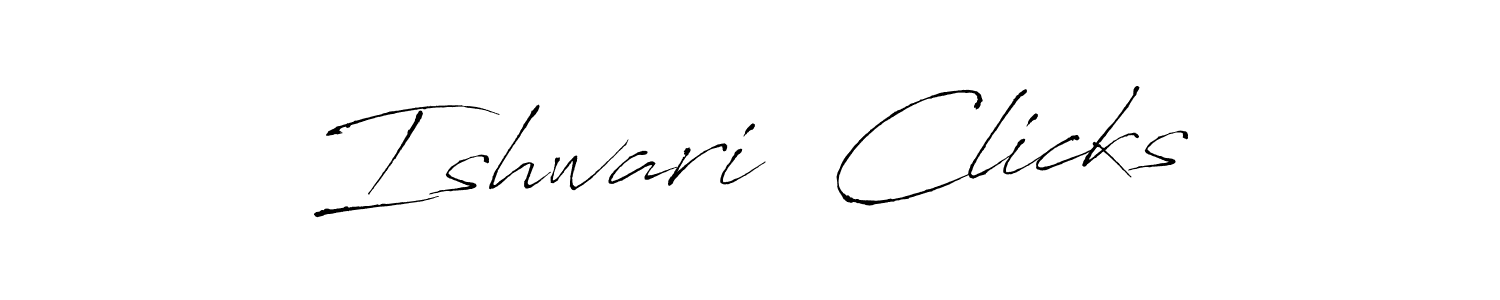 Also we have Ishwari  Clicks name is the best signature style. Create professional handwritten signature collection using Antro_Vectra autograph style. Ishwari  Clicks signature style 6 images and pictures png