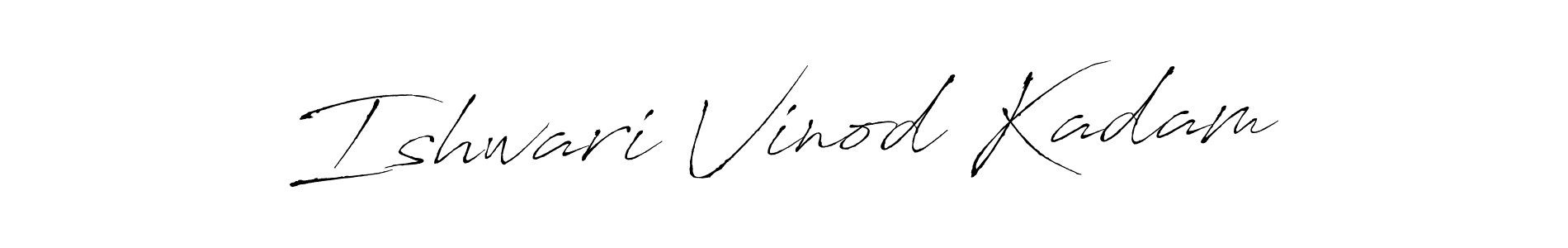 How to make Ishwari Vinod Kadam name signature. Use Antro_Vectra style for creating short signs online. This is the latest handwritten sign. Ishwari Vinod Kadam signature style 6 images and pictures png