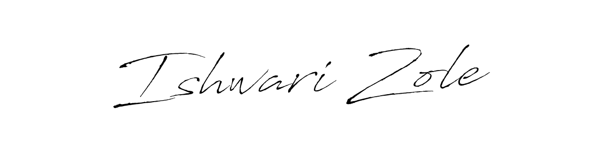 How to make Ishwari Zole signature? Antro_Vectra is a professional autograph style. Create handwritten signature for Ishwari Zole name. Ishwari Zole signature style 6 images and pictures png