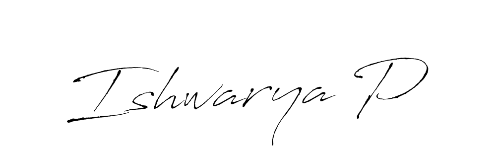 The best way (Antro_Vectra) to make a short signature is to pick only two or three words in your name. The name Ishwarya P include a total of six letters. For converting this name. Ishwarya P signature style 6 images and pictures png