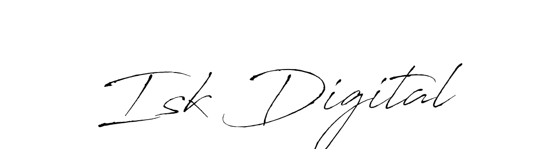 Make a beautiful signature design for name Isk Digital. With this signature (Antro_Vectra) style, you can create a handwritten signature for free. Isk Digital signature style 6 images and pictures png