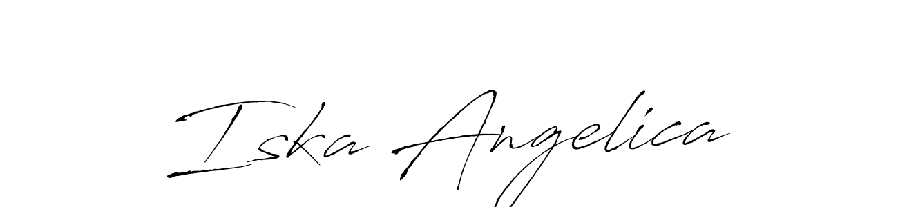 Create a beautiful signature design for name Iska Angelica. With this signature (Antro_Vectra) fonts, you can make a handwritten signature for free. Iska Angelica signature style 6 images and pictures png