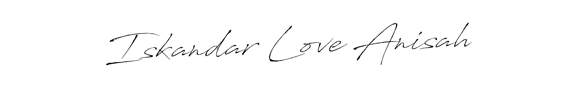 Design your own signature with our free online signature maker. With this signature software, you can create a handwritten (Antro_Vectra) signature for name Iskandar Love Anisah. Iskandar Love Anisah signature style 6 images and pictures png